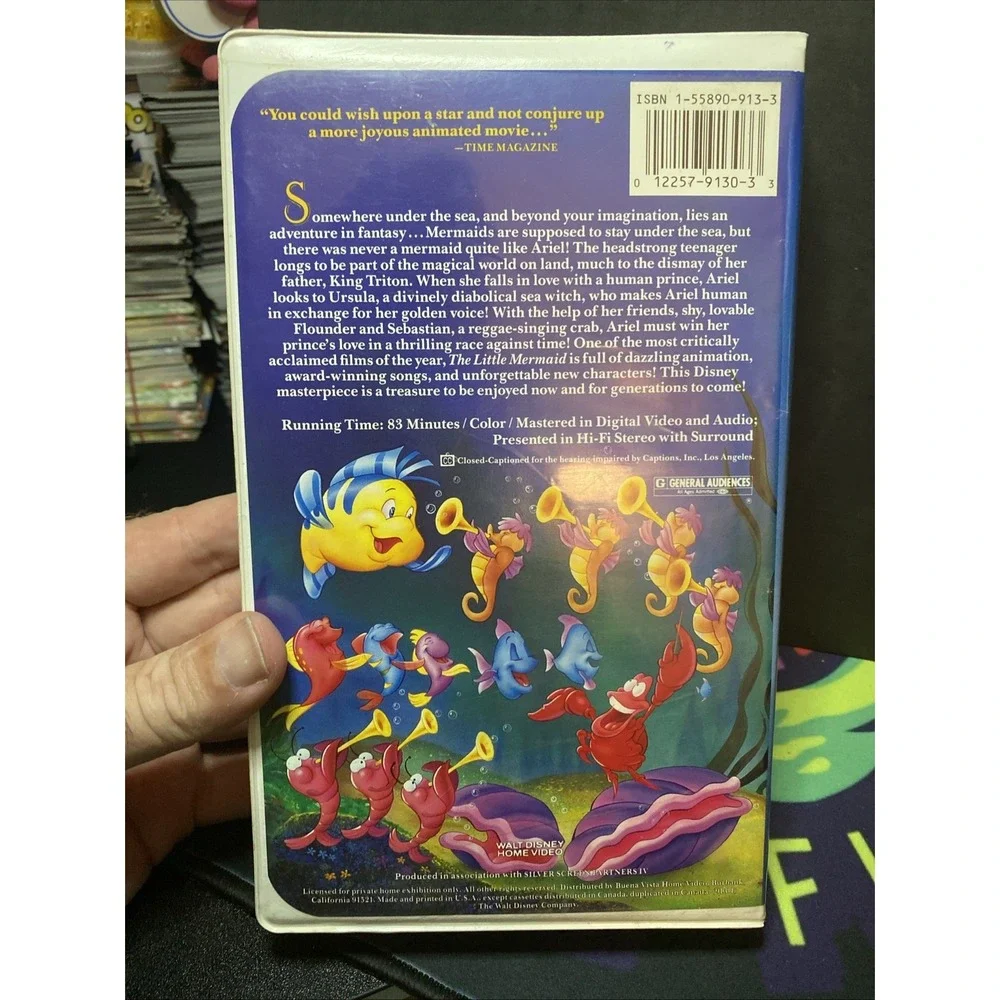 The Little Mermaid VHS Original Artwork DISNEY COLLECTIBLE BANNED PHALLIC COVER!